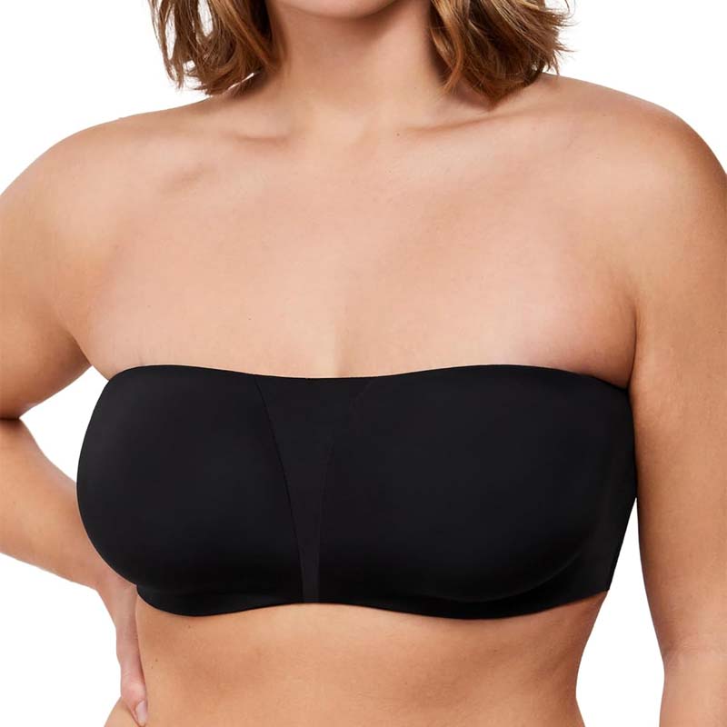 Plus Size Full Coverage Bandeau Fiery Bra Anti-Slip Underwire Support for Large Breast