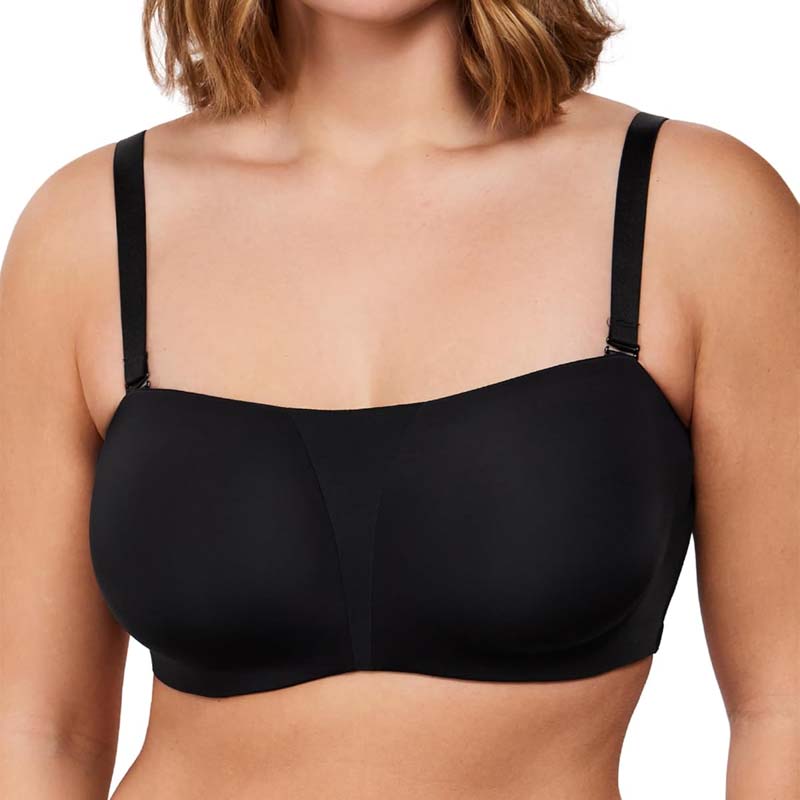 Plus Size Full Coverage Bandeau Fiery Bra Anti-Slip Underwire Support for Large Breast