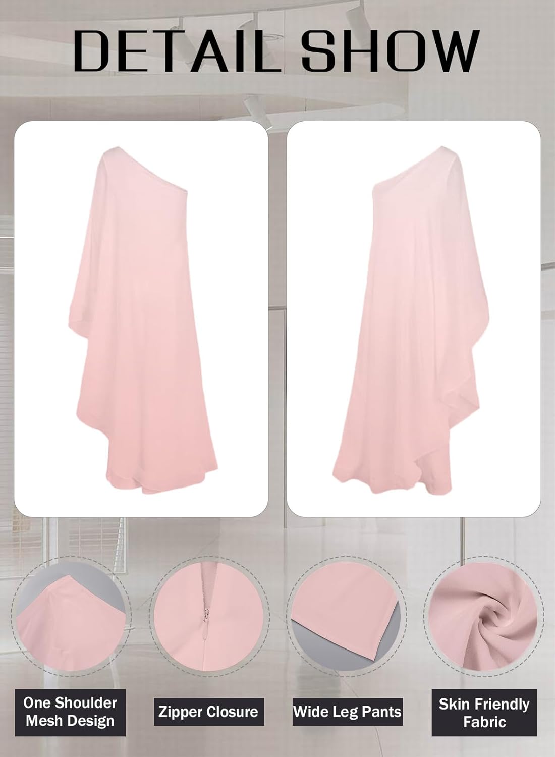 Women's One Shoulder Asymmetric Ruffle Jumpsuit