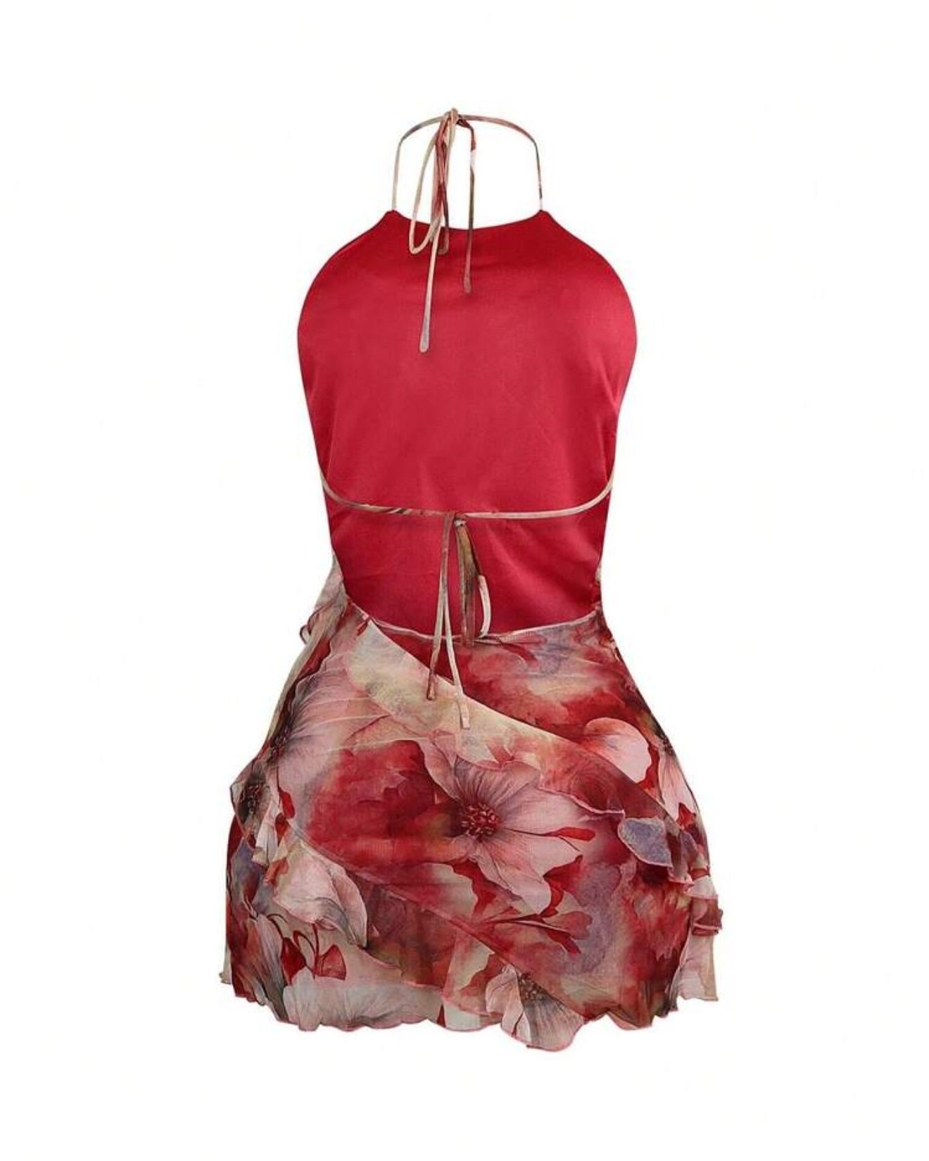 Hopeless Romantic Mesh Print Ruffle Dress