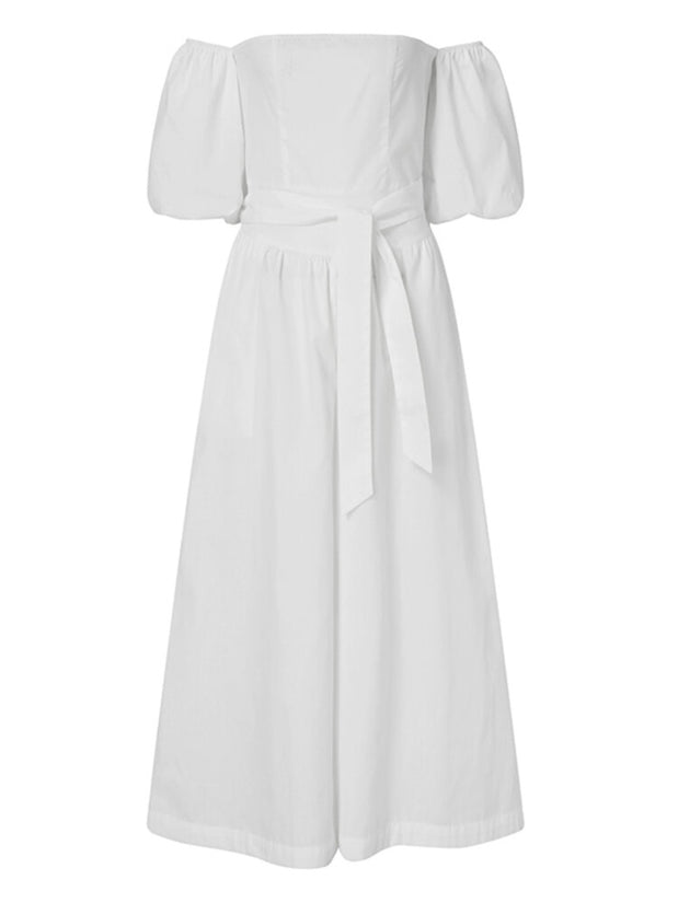 One-shoulder chest-wrapped jumpsuit