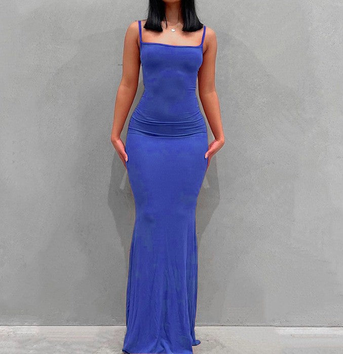 Satin Slip Backless Slim Sexy Maxi Dress