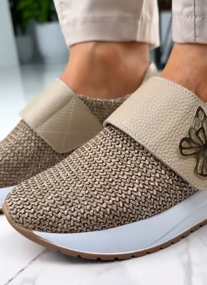 Stylish Woven Velcro Casual Sneakers