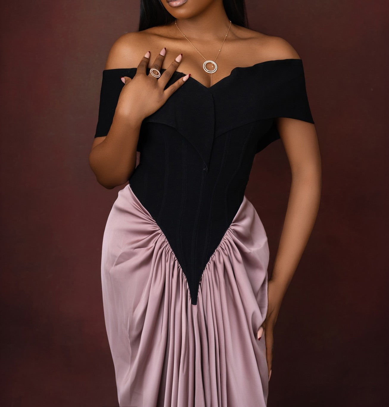 Fashion-Forward Draped Maxi Dress