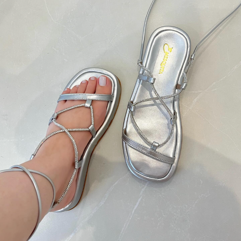 Rhinestone Strappy Sandals