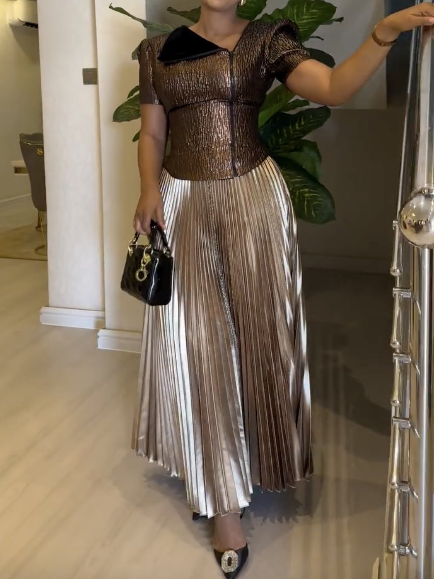 (⏰Limited Time Offer)Luxury Pleated Fall Cocktail Dress