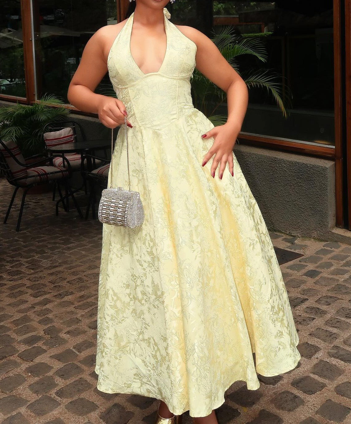 Halter Sleeveless Midi Dress