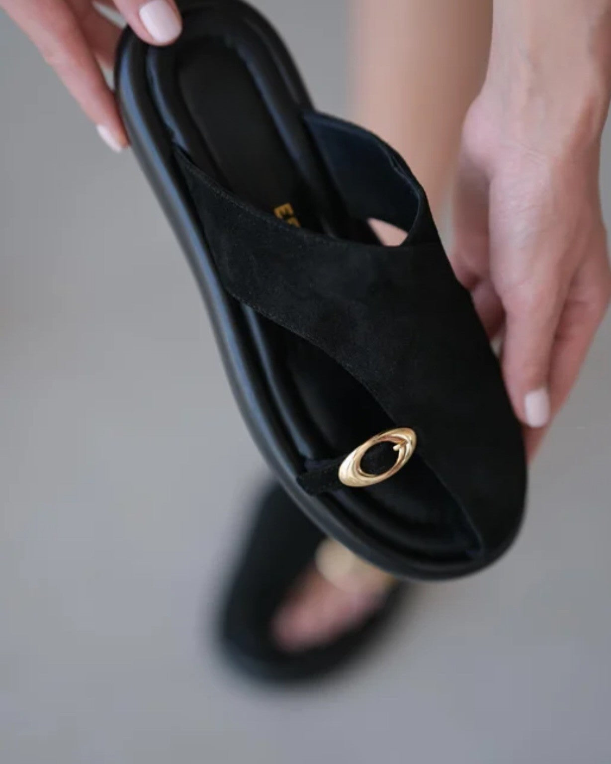 Black Leather Sandals