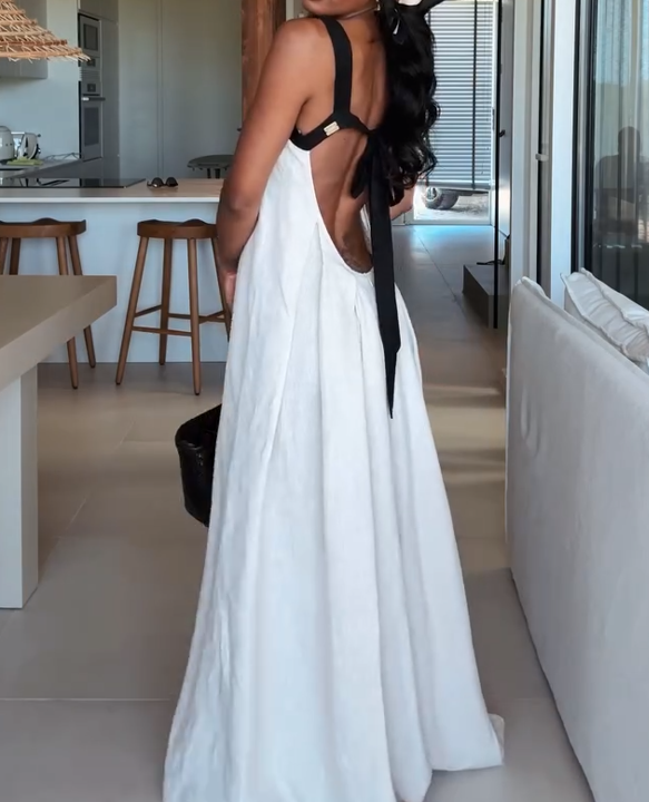 Sexy Wide Strap Maxi Dress