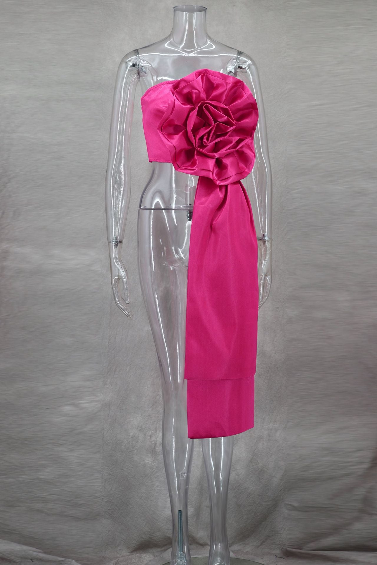 3D Flower Ribbon Tube Top