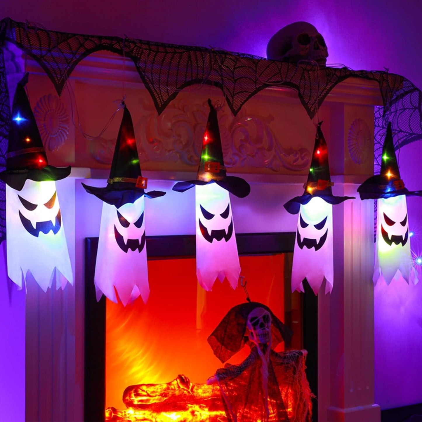 Lit Ghosts Wreath