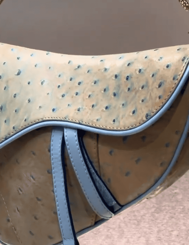 Saddle Vintage ostrich handbag