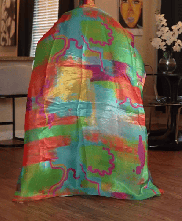 Colorful Oil Painting Silk Two-Piece Set