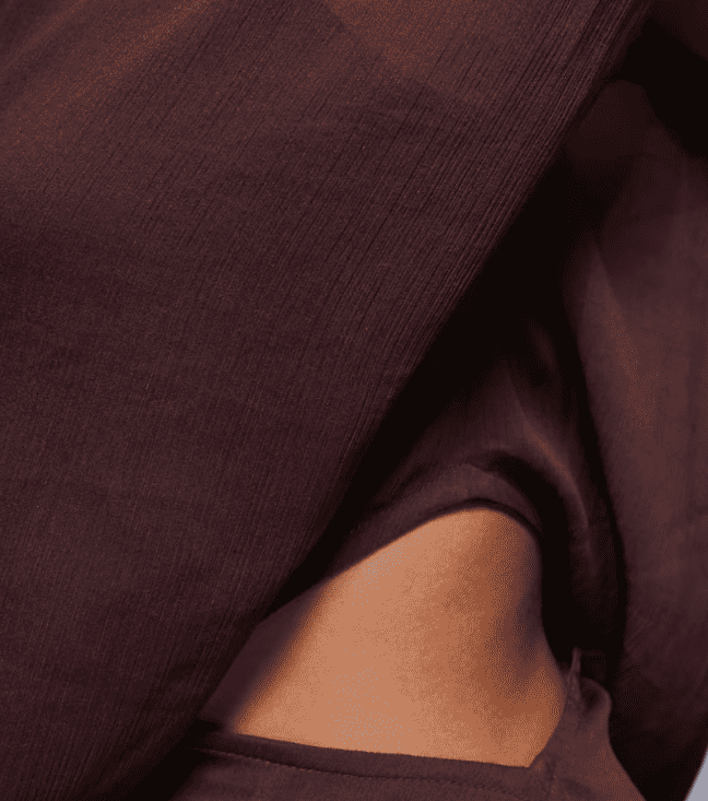 Asymmetric Mini Dress With Cut Out In Chocolate