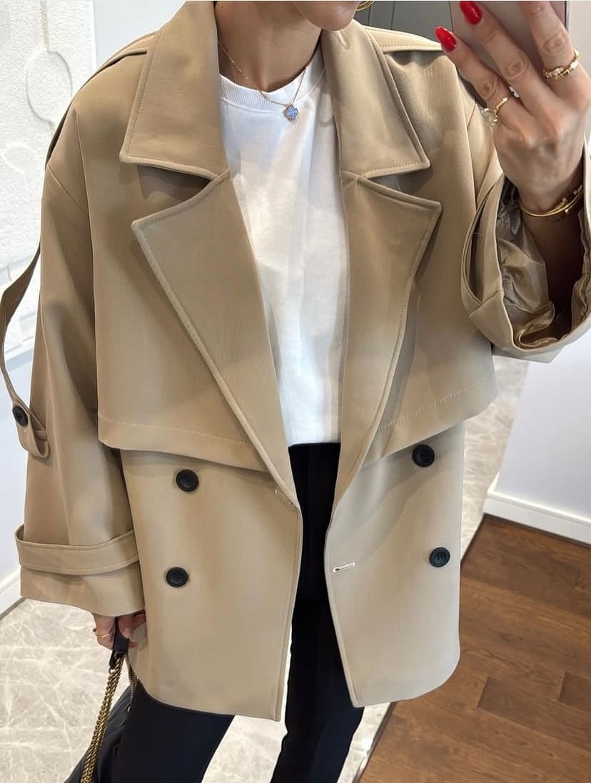 Oversized Drop Shoulder Trench Coat