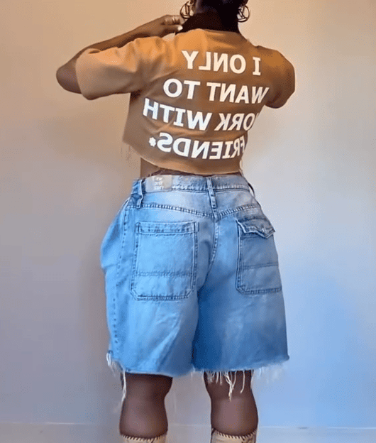 Letter Print Cropped Shirt