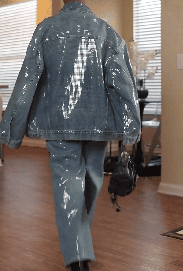 Silver Shiny Denim Set