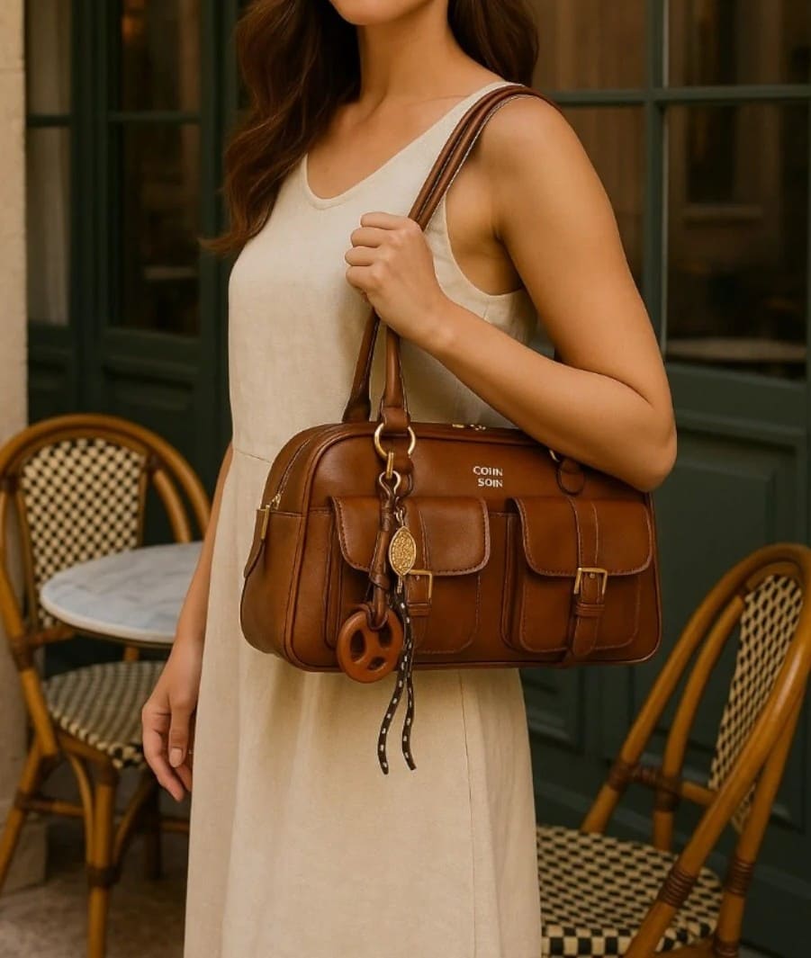 Luxury Vintage Shoulder Bag - with Accessories