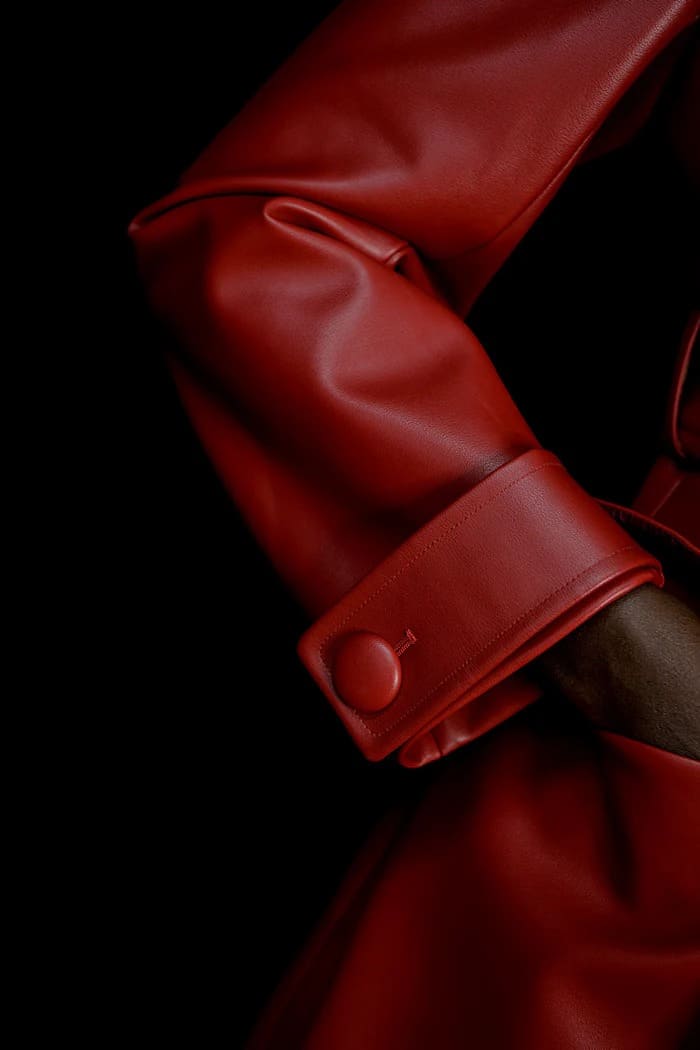 Faux Leather Trench Coat