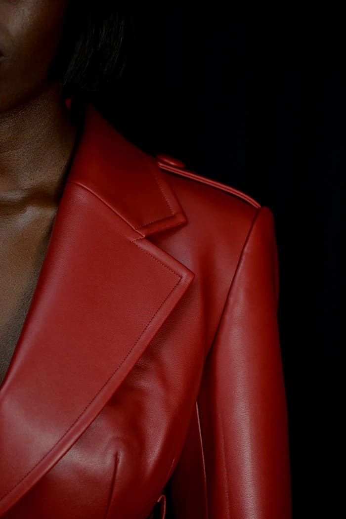 Faux Leather Trench Coat
