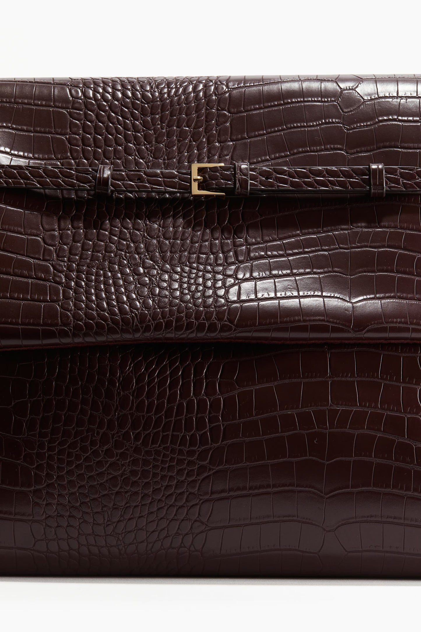 Crocodile-print Oversized Clutch Bag