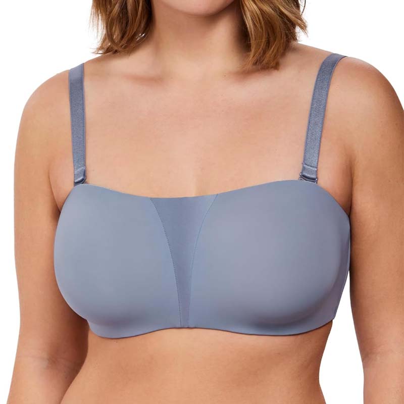Plus Size Full Coverage Bandeau Fiery Bra Anti-Slip Underwire Support for Large Breast