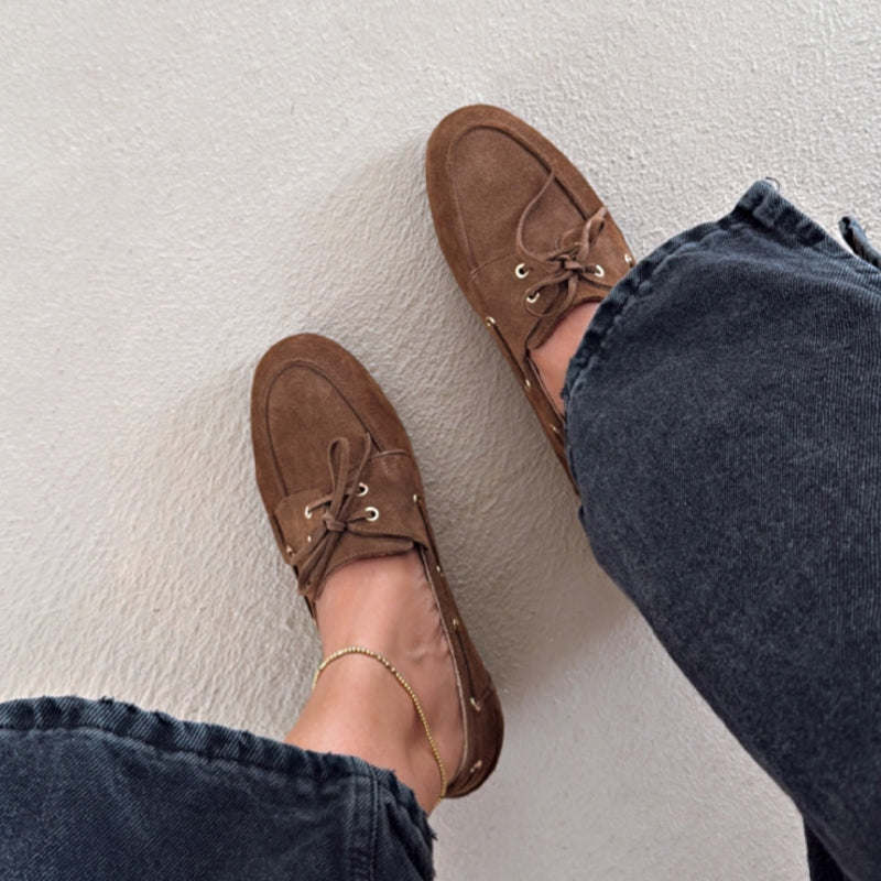 Vintage Round Toe Flat Comfortable Lace-up Shoes