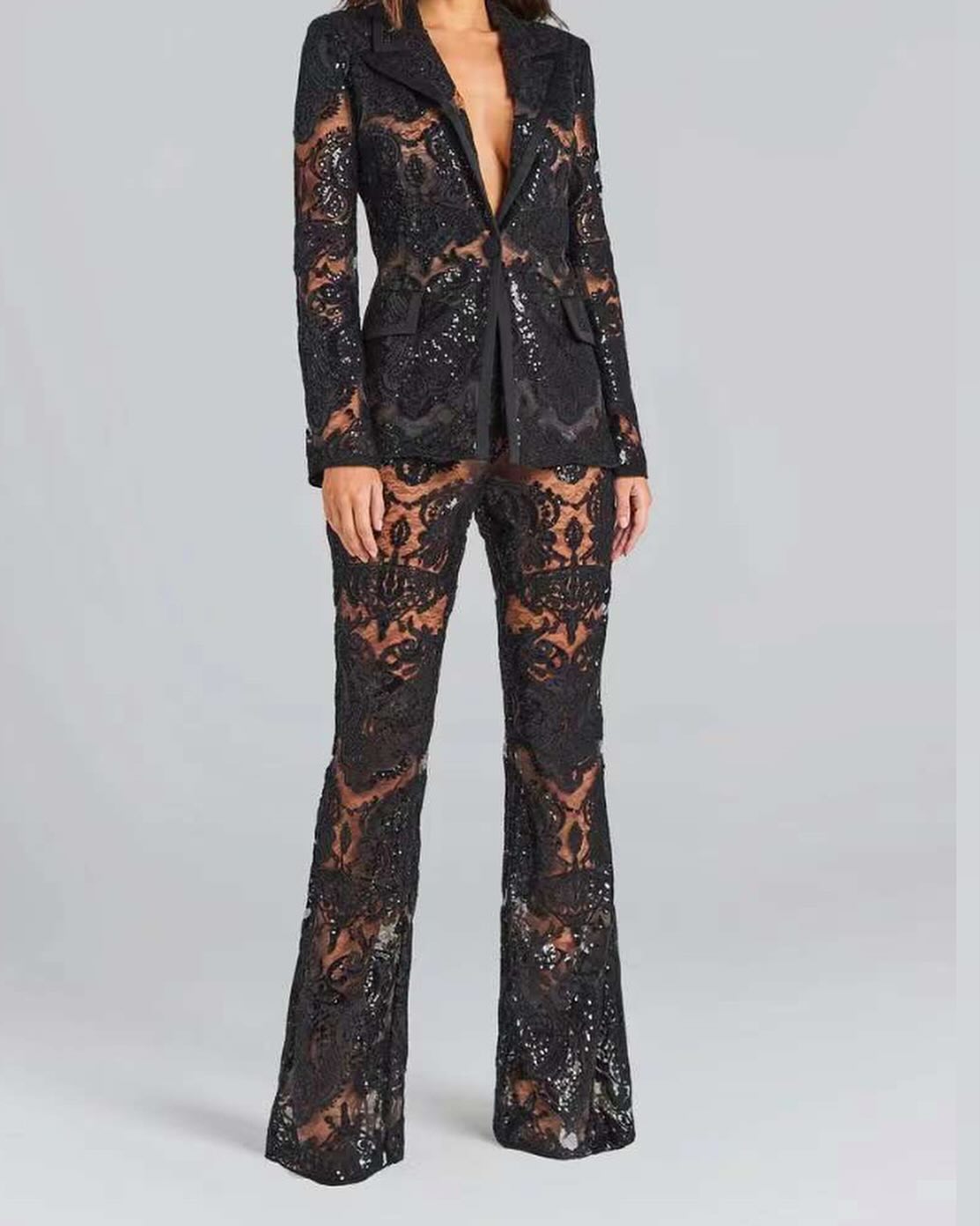 Lace And Sequin Holiday 2pc Set