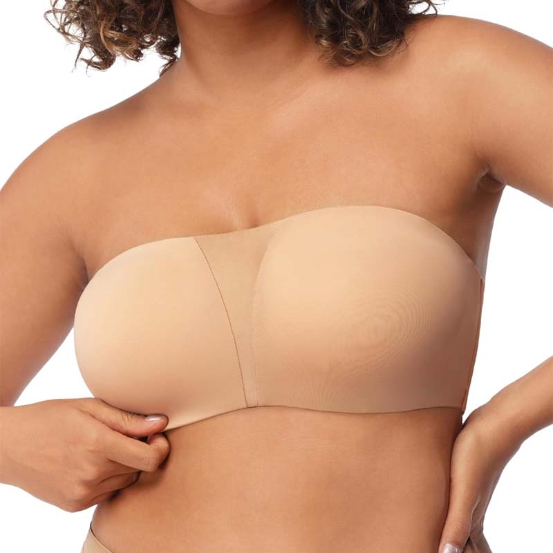 Plus Size Full Coverage Bandeau Fiery Bra Anti-Slip Underwire Support for Large Breast
