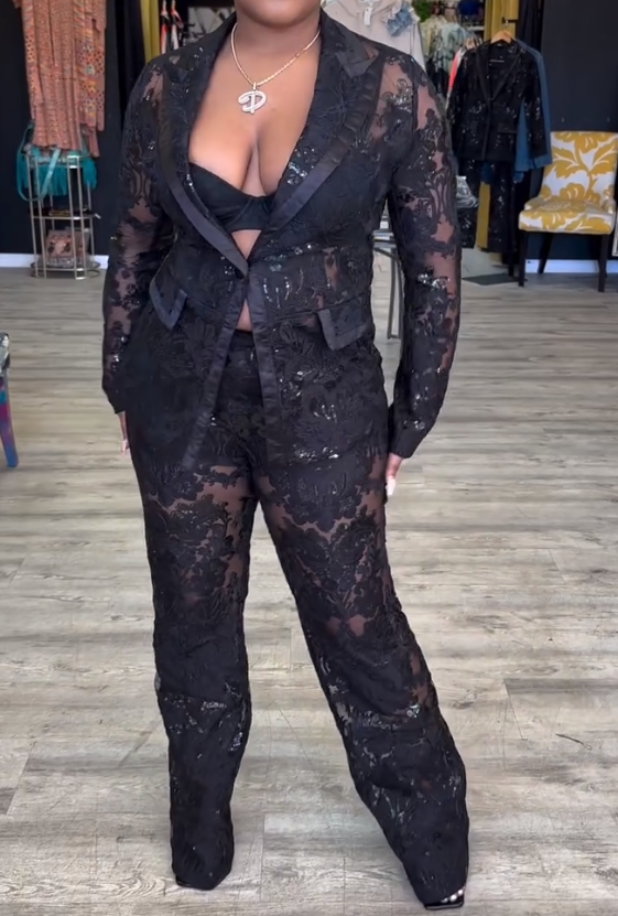 Lace And Sequin Holiday 2pc Set