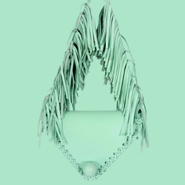 Fringed Triangle Shoulder Bag