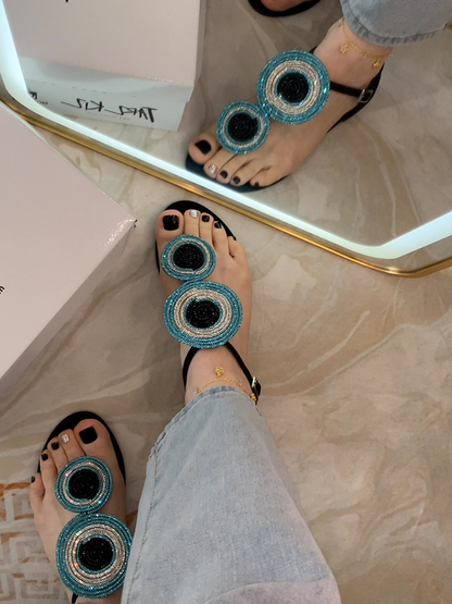 High Sense Fashion Rhinestone Flat Slippers