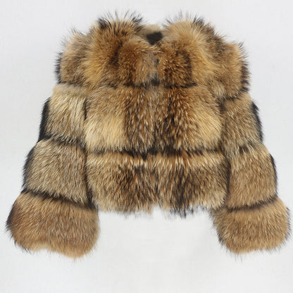 Fab Patchwork Short Fur Coat