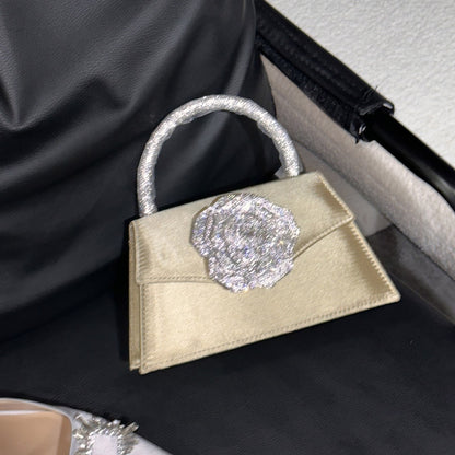 Sparkly Rhinestone Flower Handbag