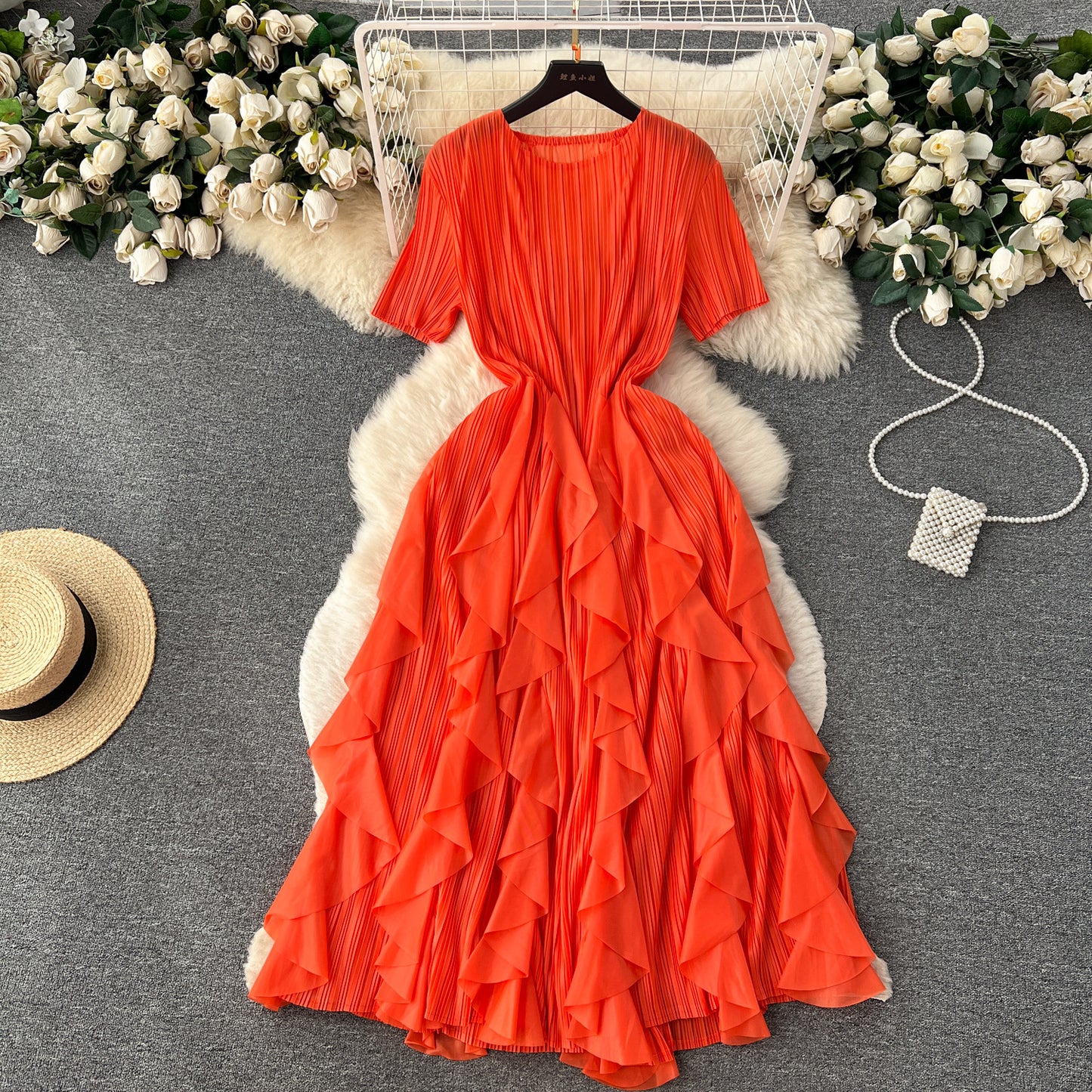 Classy Pleated Midi Dress