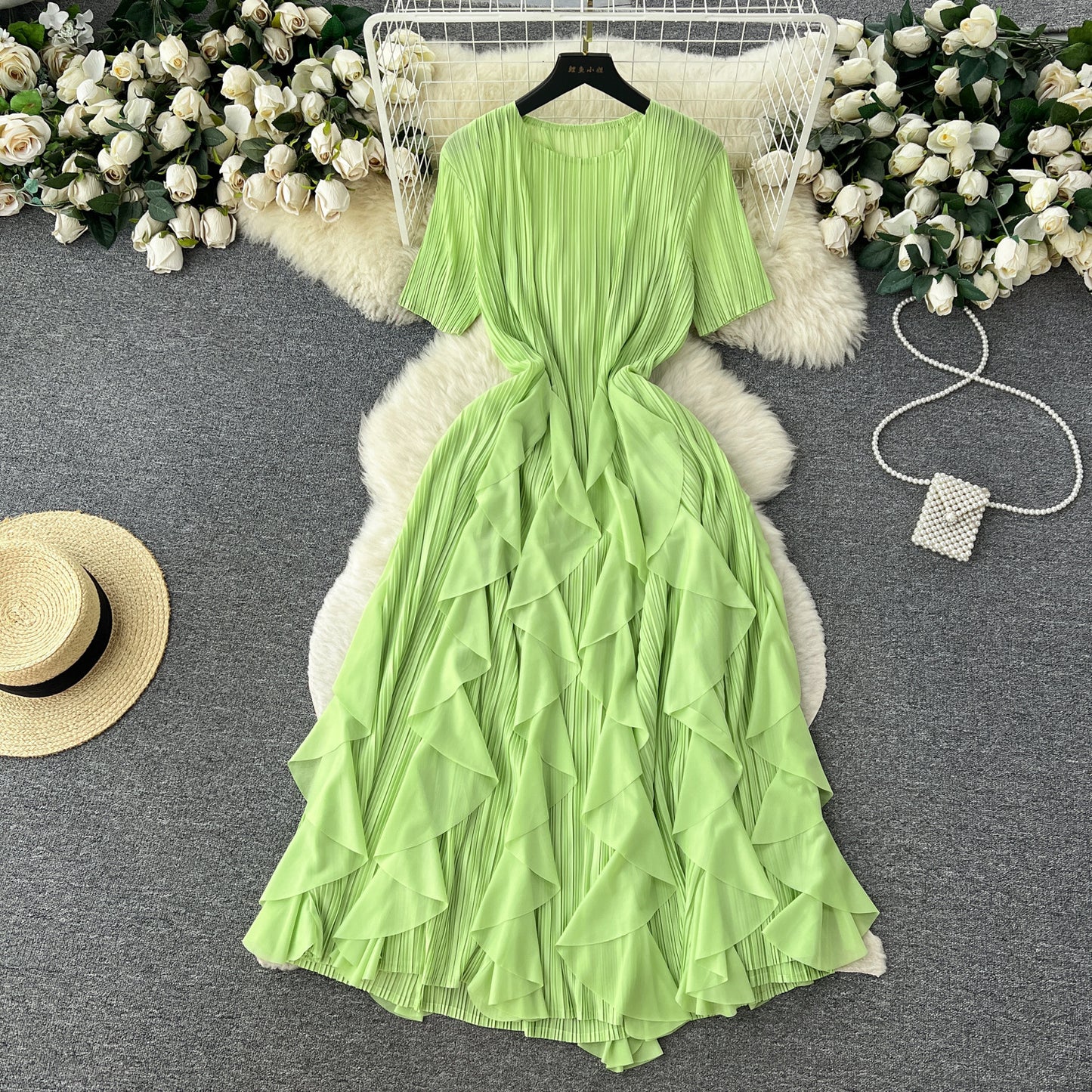 Classy Pleated Midi Dress