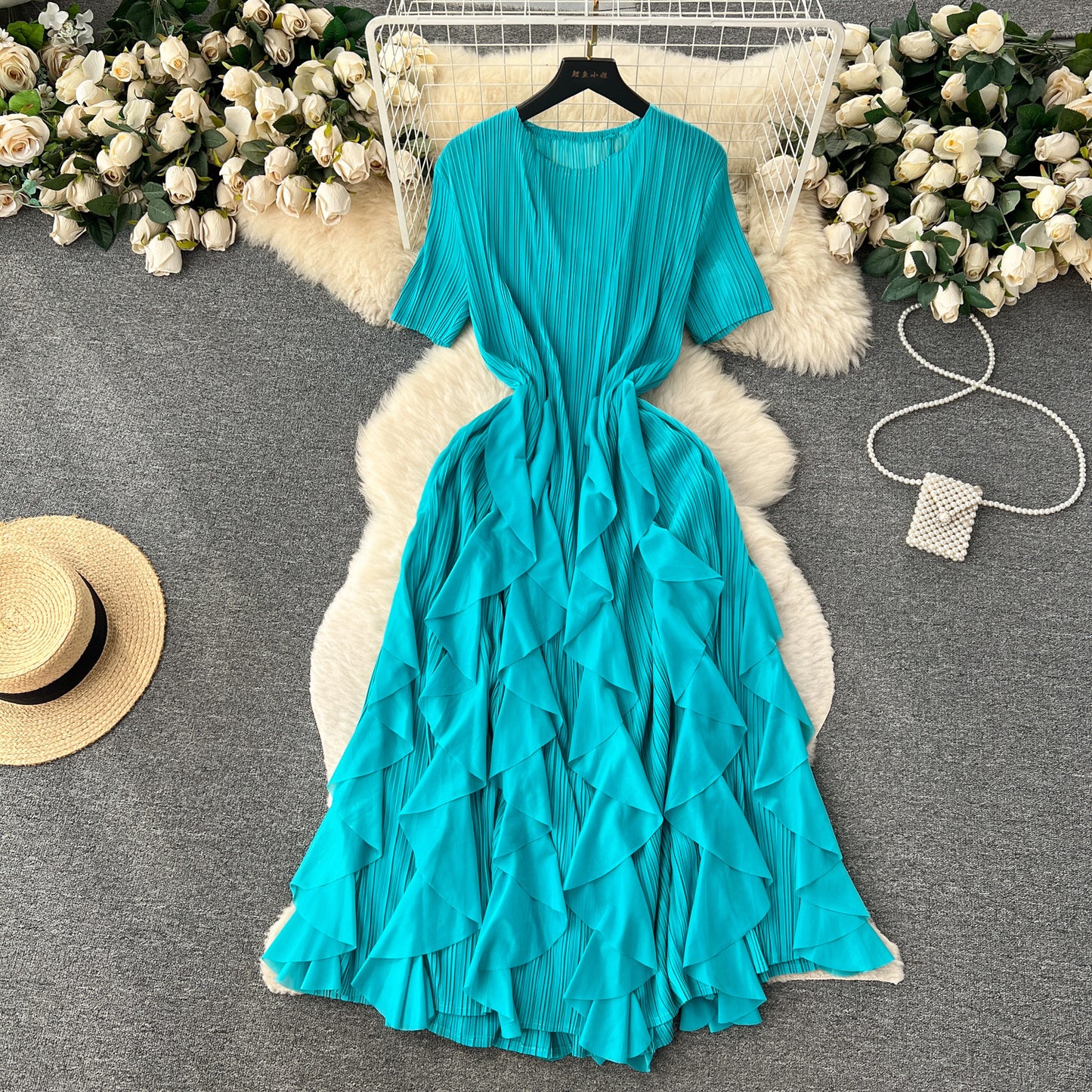 Classy Pleated Midi Dress