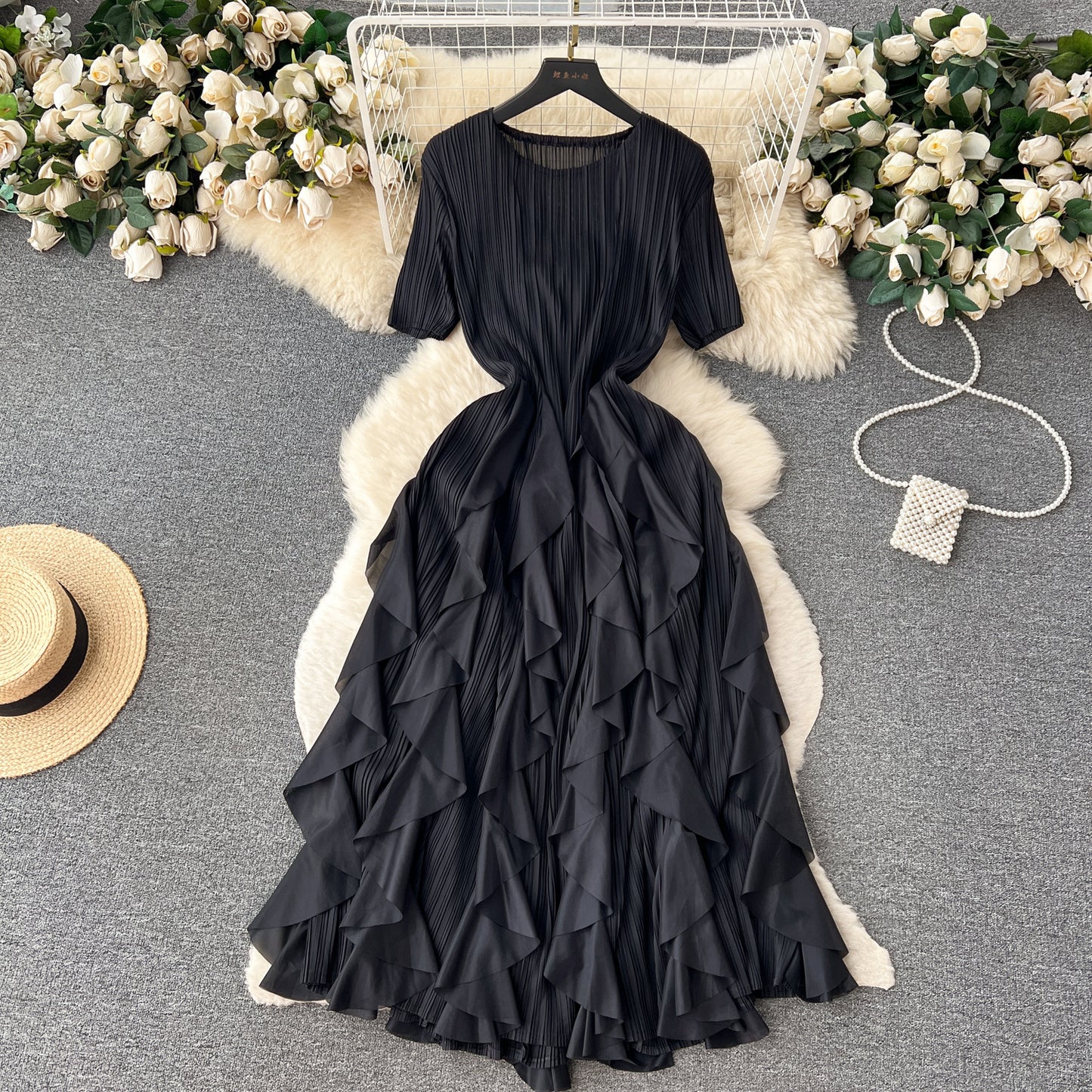 Classy Pleated Midi Dress