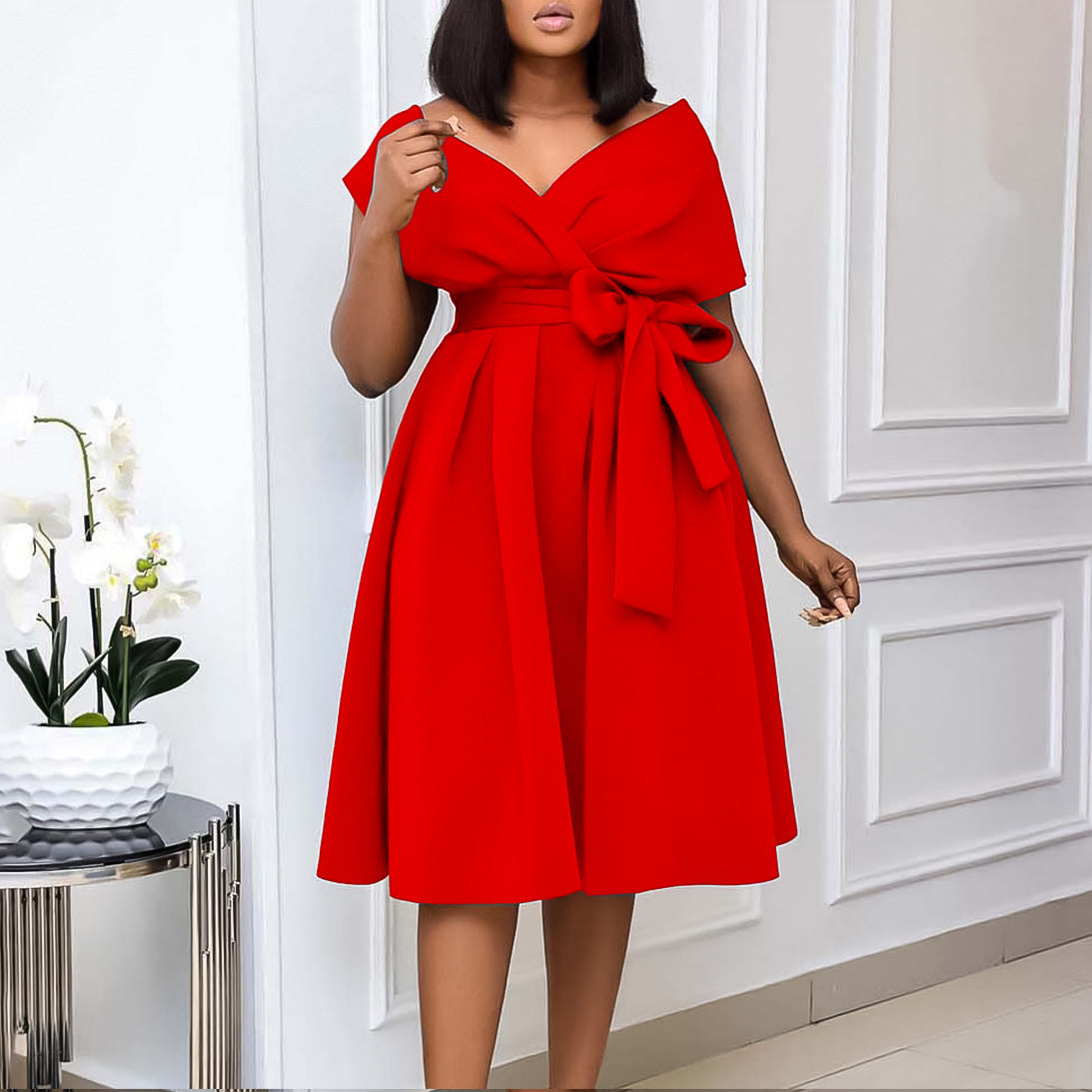 V-Neck Elegant Dress