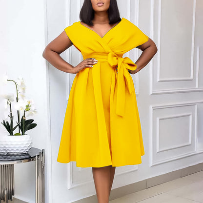 V-Neck Elegant Dress