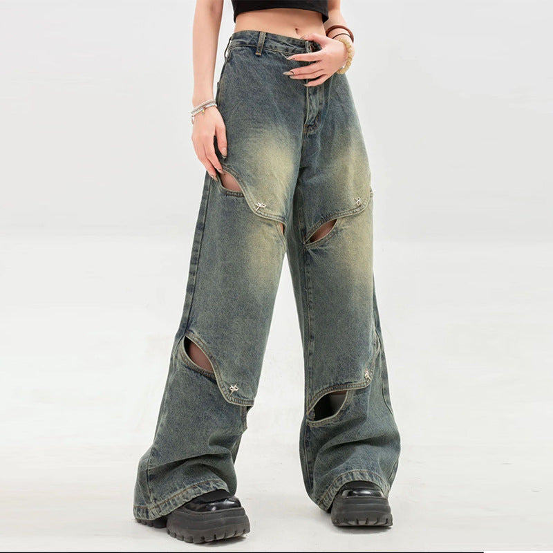 Fab Deconstructed Wide Leg Jeans