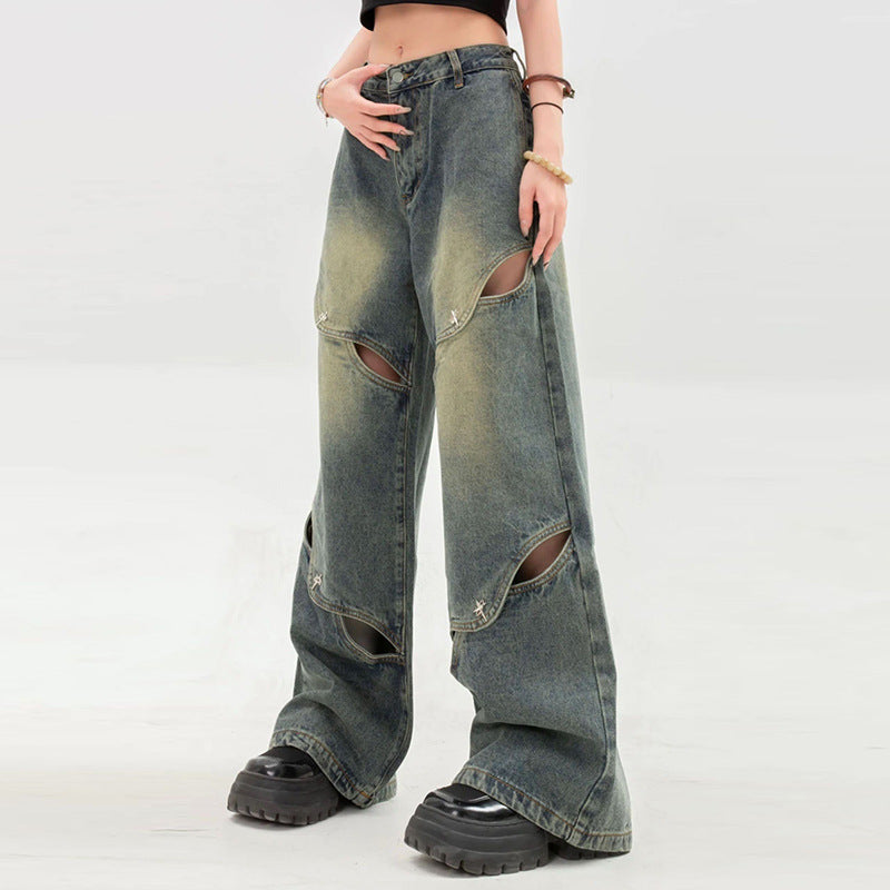 Fab Deconstructed Wide Leg Jeans