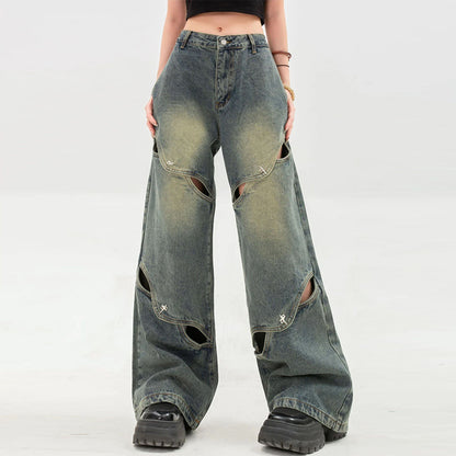 Fab Deconstructed Wide Leg Jeans