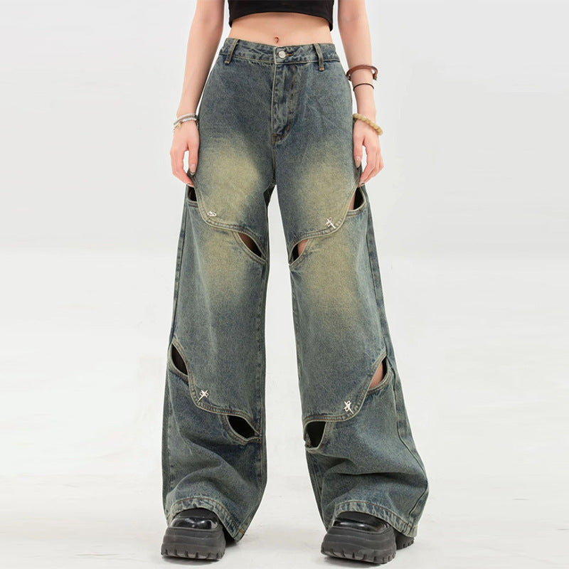 Fab Deconstructed Wide Leg Jeans