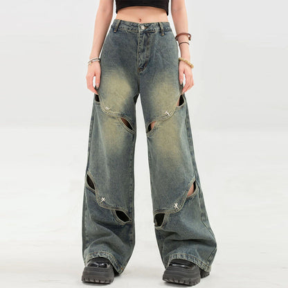 Fab Deconstructed Wide Leg Jeans