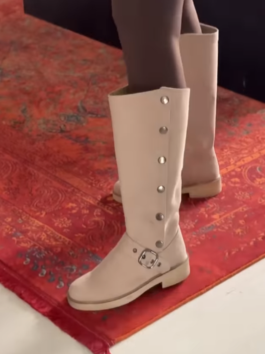 High Boots With Metal Buckle