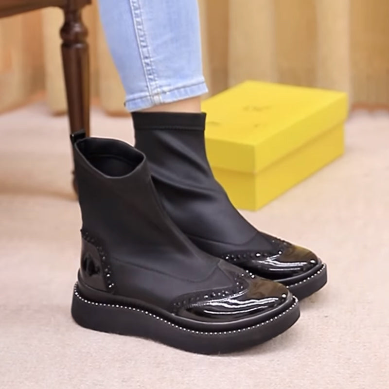 Rhinestone Sparkle Flat Stretch Boots