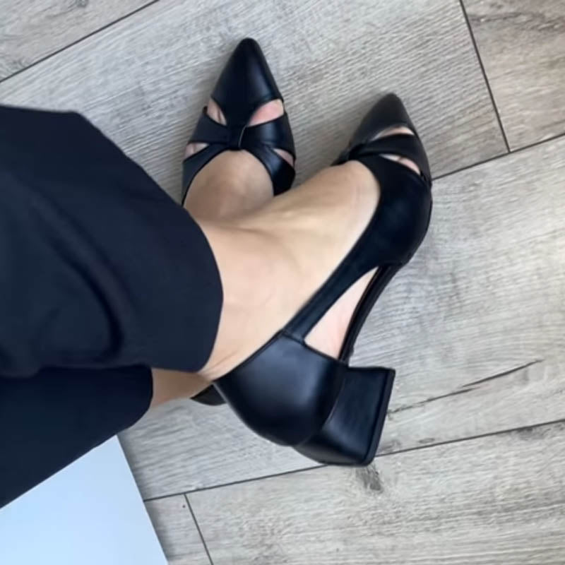 Pointed-Heeled Cutout Sandals