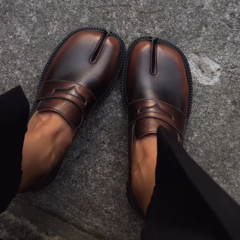 Statement leather toe flats