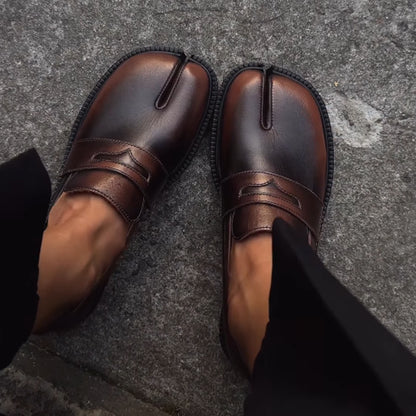 Statement leather toe flats